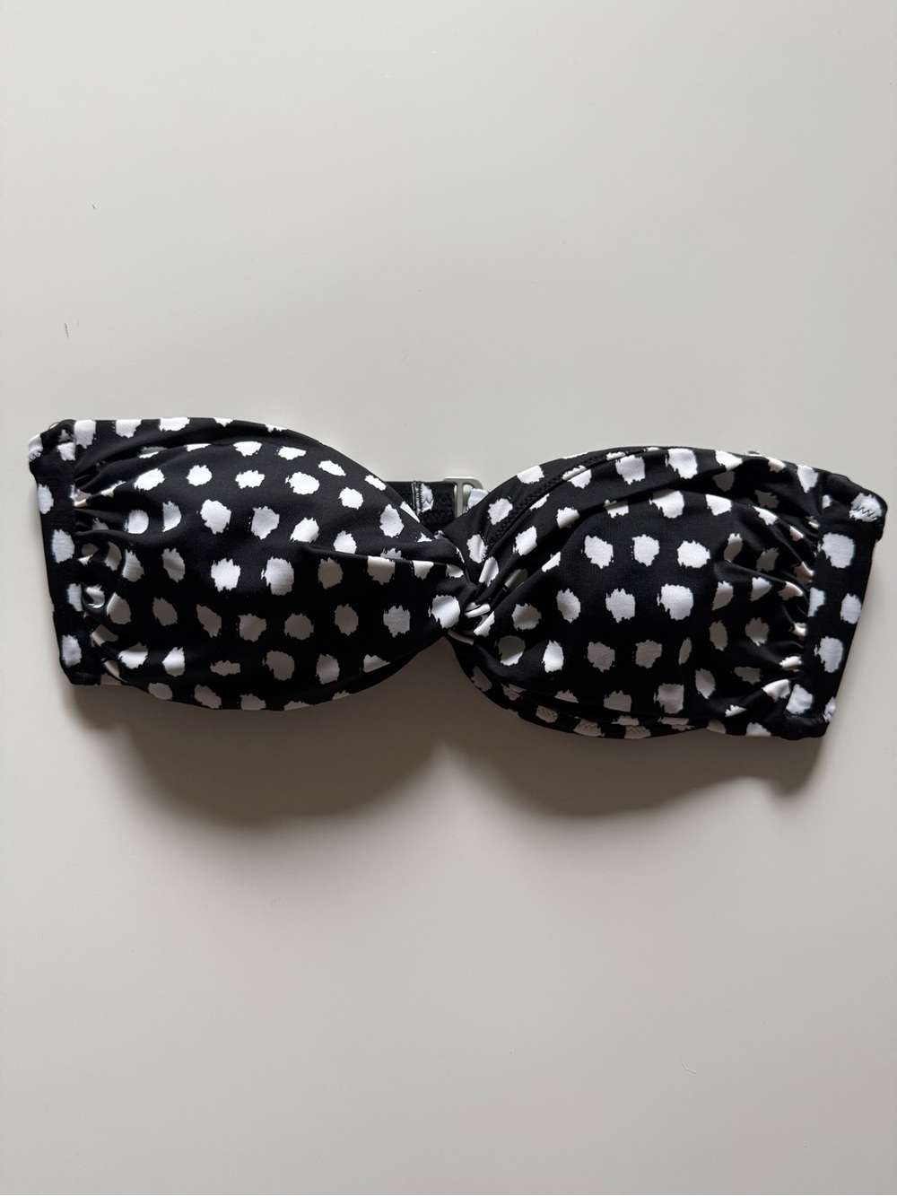 Victoria's Secret Black and White Polka Dot Bandeau Bikini Top